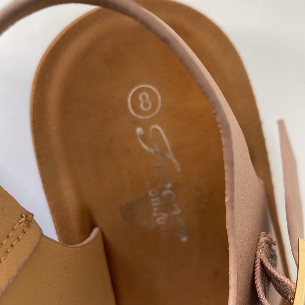 Forever Comfort Women's Size 8 Sandals Tan/pink - Picture 6 of 8